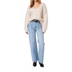 NEW JOHN + JENN maddy sweater top in cafe au lait